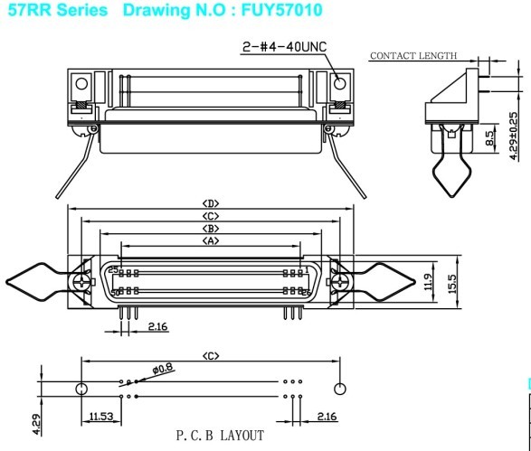 Centronic DDK 24 Pin Ribbon Female PCB Right Angle Connector Certified UL