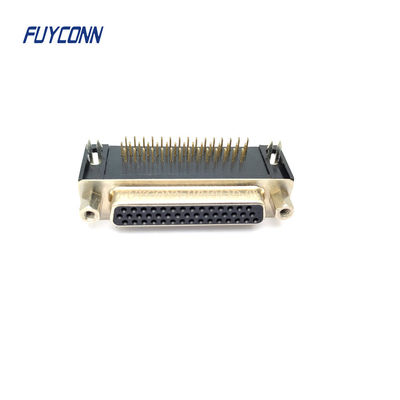 ความหนาแน่นสูง PCB มุมขวา D-SUB Connector 15 / 26 / 44 / 62 Pin ผู้หญิง DB Connector