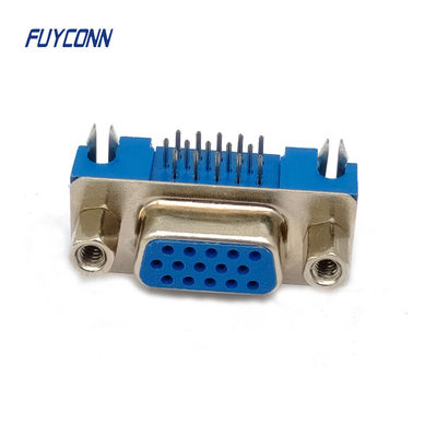 15pin ความหนาแน่นสูง D-sub Connectors PCB มุมขวา เพศหญิง HD DB Connector