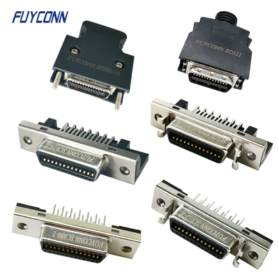 26pin MDR Connector เพศหญิง / เพศชาย 1.27mm ทองแดง Plating SCSI Connector
