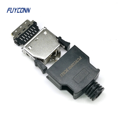 26pin MDR Connector เพศหญิง / เพศชาย 1.27mm ทองแดง Plating SCSI Connector