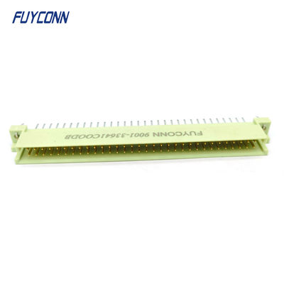 DIN41612 เครื่องเชื่อมชาย 64Pin PCB ตรง 2 แถว 2 * 32pin เครื่องเชื่อม Eurocard W / Harpoon