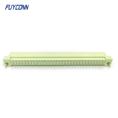 DIN41612 เครื่องเชื่อมชาย 64Pin PCB ตรง 2 แถว 2 * 32pin เครื่องเชื่อม Eurocard W / Harpoon