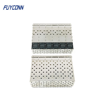 240 Pin SFP+ Fiber Optic Connector 2x6 Dual Port with Light Pipe