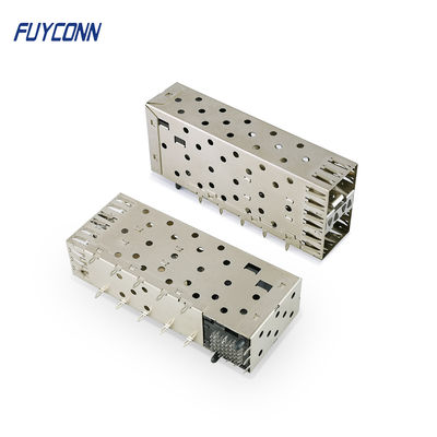 2x1 Female SFP Connector 40 Pin with Light Pipe Press-Fit