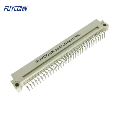 64P PCB มุมขวา DIN 41612 เครื่องเชื่อม 2 แถว เครื่องเชื่อม Eurocard ชาย