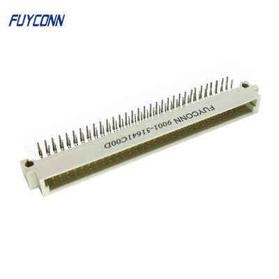 64P PCB มุมขวา DIN 41612 เครื่องเชื่อม 2 แถว เครื่องเชื่อม Eurocard ชาย