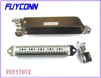 64 Pin Amphenol IDC Male Centronics Connector 32pairs Plug Connector พร้อมฝาโลหะ 90 องศา