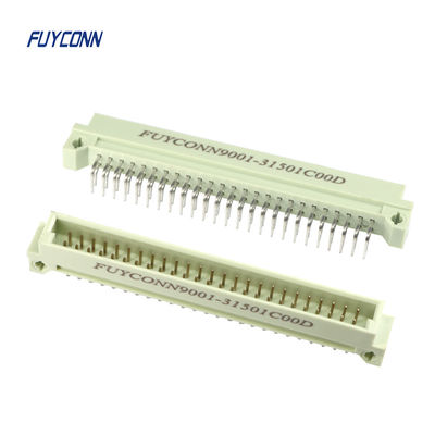 64P PCB มุมขวา DIN 41612 เครื่องเชื่อม 2 แถว เครื่องเชื่อม Eurocard ชาย