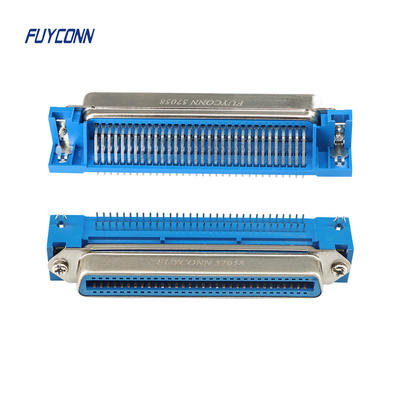 64 Pin DIP Centronics ขั้วต่อตัวเมีย PCB มุมขวาพร้อมตัวล็อคบอร์ด