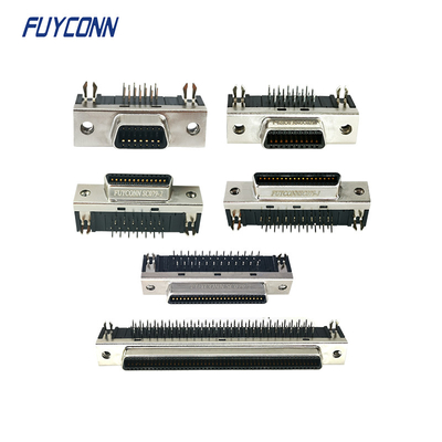 ขั้วต่อ SCSI มุมขวา PCB 14 พิน 20 พิน 36 พิน 50 พิน 68 พิน 100 พิน