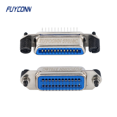 Centronics Male 24pin IEEE488 Connector PCB แนวตั้ง 2.16 มม. พร้อมสกรูสีดำ