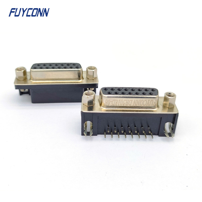 ขั้วต่อ D-sub มุมขวา 15P เต้ารับขั้วต่อ PCB ตัวเมีย (8.08 มม.)