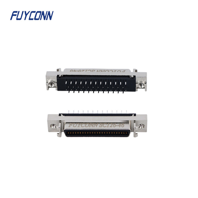 SCSI 50pin Servo Connector MDR PCB ตรง 1.27 มม. พร้อมเปลือกโลหะผสมสังกะสี