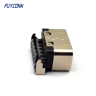 0.4mm ล่างโปรไฟล์ D-SUB Connectors ขวามุม PCB 15 Pin หญิง VGA