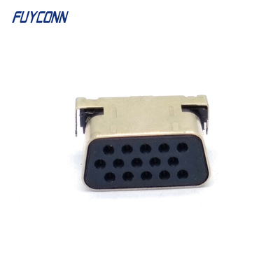 ตัวเชื่อมต่อ D-SUB ที่ต่ำกว่าโปรไฟล์ PCB มุมขวา 15 พินตัวเมีย VGA