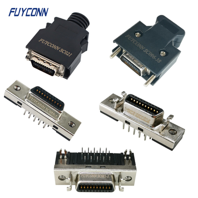 PBT Isolation SCSI MDR Connector เพศหญิง / เพศชาย 1.27 มม. Pitch 20pin