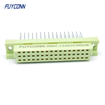 15mm 48Pin DIN41612 เครื่องเชื่อม 3แถวตรง PCB หญิง 348 DIN 41612 เครื่องเชื่อม