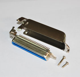90 องศา 25 คู่ DDK Female Centronic Solder ขั้วต่อ 50 พินแบบย้อนกลับพร้อม Matel Hood