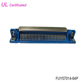 ตัวผู้ 64 พินขั้วต่อ Centronics 32paris ขั้วต่อบอร์ด PCB มุมขวา