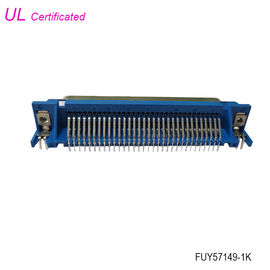 64 Pin Centronics ขั้วต่อมุมขวา PCB หญิง 32pairs เชื่อมต่อพร้อมล็อคบอร์ด