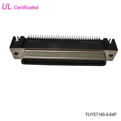 32 คู่ Amphenol PCB มุมขวาตัวเมีย 64 Pin Centronics Connector