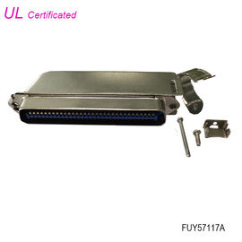 Amphenol Male 64 Pin Centronics Connector 32 คู่ IDC Crimping Connector พร้อม Metal Hood