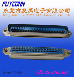 ตรง PCB 64 ขาเชื่อมต่อ Centronics ตัวเชื่อมต่อ PCB ชาย 32 คู่พร้อมถั่ว
