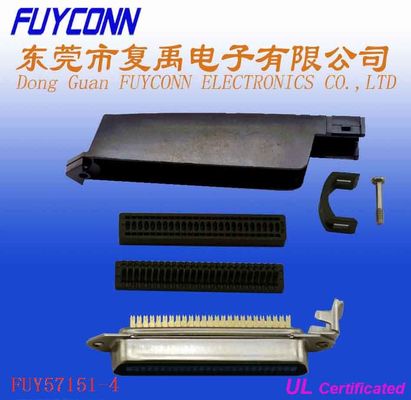 50 Pin IDC ขั้วต่อชาย Centronic 25 คู่เปลือกโลหะพร้อมฝาปิด L Shpe Plasti