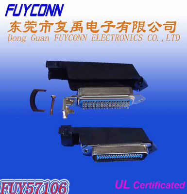 ขั้วต่อชนิด 36 พิน Centronic ตัวผู้พร้อมฝากระโปรงพลาสติก 90 องศา
