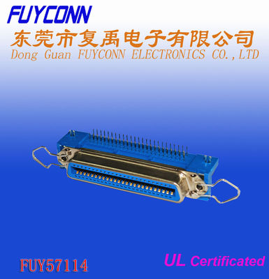 50 Pin Centronic PCB ขั้วต่อแองเจิลหญิงด้านขวาพร้อมคลิปหนีบและล็อคบอร์ด