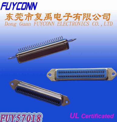 50 Pin Centronic PCB ขั้วต่อตัวเมียตรงได้รับการรับรองระยะพิทช์ UL 2.16 มม