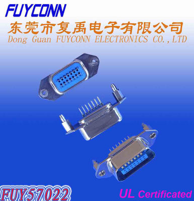 ขั้วต่อ Champ Centronic ตัวผู้ 14 ทางสีดำ / น้ำเงินสำหรับบอร์ด PCB พร้อมตัวล็อคบอร์ด