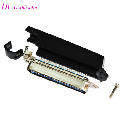 25 คู่ Crimping Type 50 way Solder Male Plug Connector พร้อมฝาพลาสติก 90 องศา