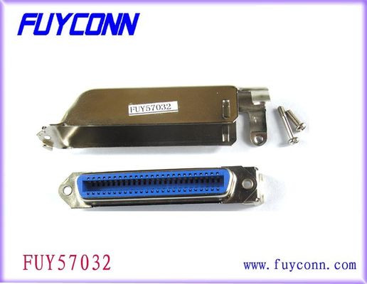 Champ 50 Pin DDK Female Receptacle Centronic Solder 90 ° Cable Outlet Connector with Matel Hood