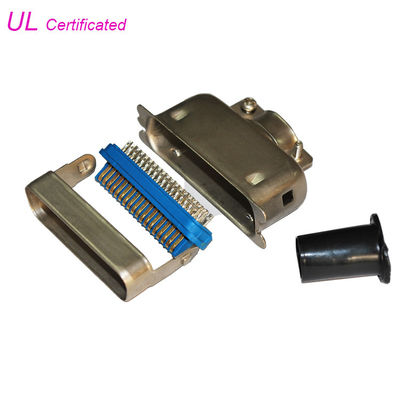 Centronic 14 24 36 50Pin Plug Solder 180 ° Cable Outlet ขั้วต่อชนิดแข็งพร้อม Matel Hood
