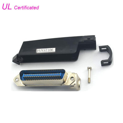 ปลั๊กตัวผู้ 90 องศา 36 ขาขั้วต่อบัดกรี Centronics พร้อมฝาพลาสติก