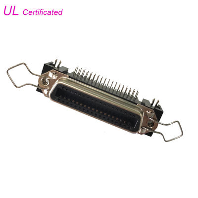 14 24 36 50 Pin Centronic PCB ขั้วต่อปลั๊กตัวเมียมุมขวาพร้อมคลิปหนีบและล็อคบอร์ด