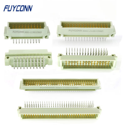 PCB DIN41612 ตัวเชื่อมต่อ R/A ตัวเชื่อมต่อ Eurocard ตัวผู้ 3 * 32 พิน 3 * 10 พิน 3 * 16 พิน