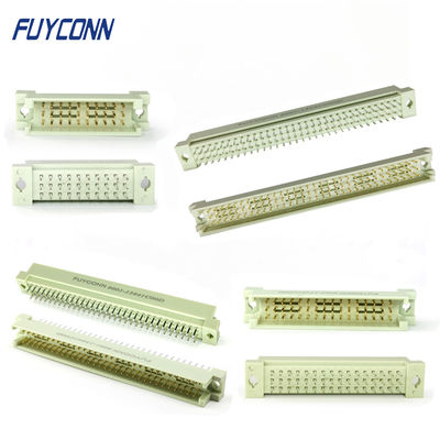 PCB มุมขวา DIN41612 เครื่องเชื่อม 3 แถว ผู้ชาย เครื่องเชื่อมบัตรยูโร
