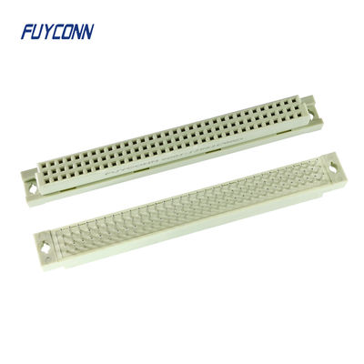 96 ขา 3 แถวหญิงแนวตั้ง PCB ขั้วต่อ DIN41612 พร้อมระยะห่าง 2.54 มม