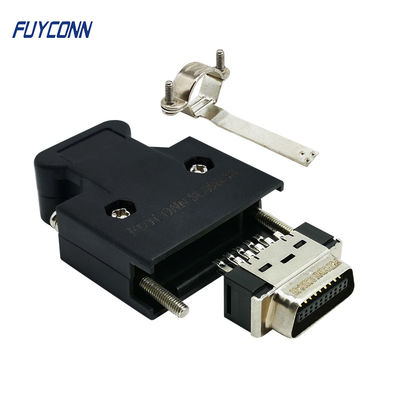ขั้วต่อเซอร์โว 20 พินมินิบัดกรีประเภทขั้วต่อ SCSI W/ สกรูด้านข้างฝาครอบกันฝุ่นพลาสติก