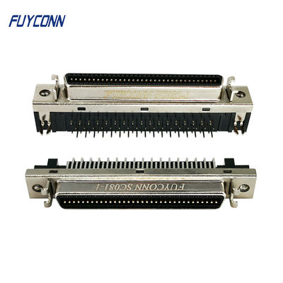 ขั้วต่อ SCSI 68 พิน PCB มุมขวาตัวเมีย 1.27 มม. ขั้วต่อ CN Type W / Fixness Hanger