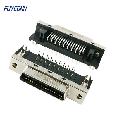 ขั้วต่อ SCSI 36 ขา PCB ขั้วต่อ MDR ตัวเมียมุมขวา