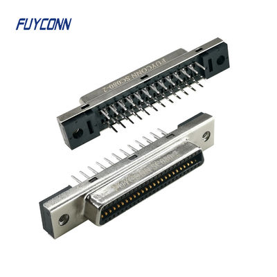 ขั้วต่อ PCB SCSI 50 พิน ขั้วต่อ MDR สำหรับติดตั้งบน PCB 180 องศา