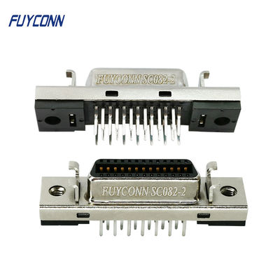 ขั้วต่อ SCSI 26 พินมุมขวาประเภทขั้วต่อ PCB SCSI ตัวเมียพร้อมที่แขวนแบบยึด