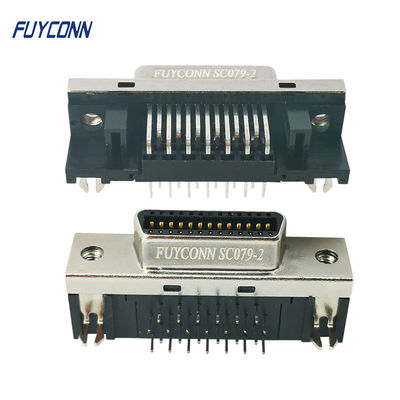 ขั้วต่อ PCB SCSI มุมขวาขั้วต่อ MDR ตัวเมีย 26 ​​พิน
