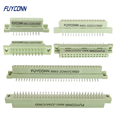 ขั้วต่อ DIN 41612 ตัวเมีย PCB ตรง 2 แถวขั้วต่อ Eurocard W/ ขั้วต่อแนวตั้ง